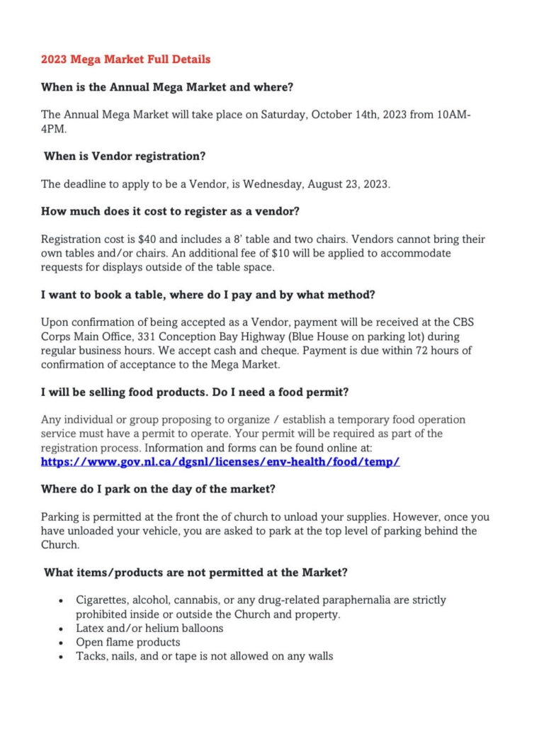 Events Salvation Army Conception Bay South Corps